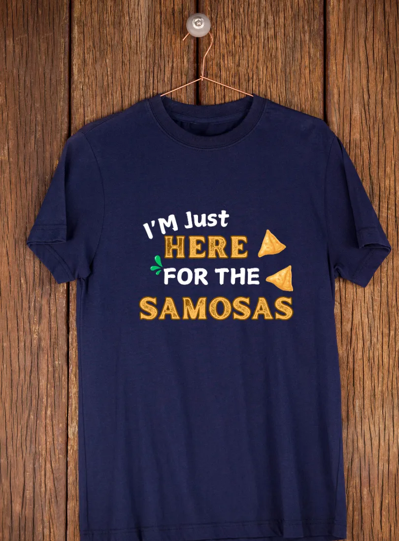 I'M Just Here For The Samosas Plus Size Navy Blue T-Shirt