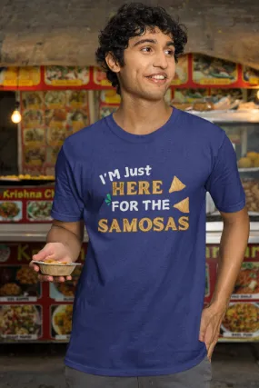 I'M Just Here For The Samosas Plus Size Navy Blue T-Shirt