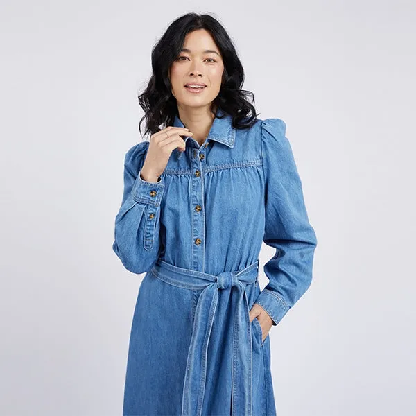 Lucinda Denim Shirt Dress - Mid Blue Wash