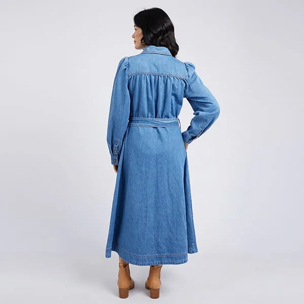 Lucinda Denim Shirt Dress - Mid Blue Wash