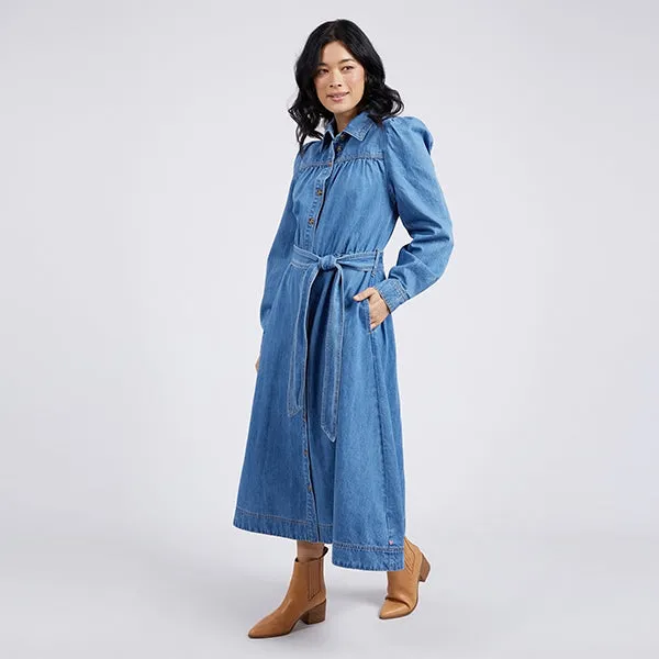 Lucinda Denim Shirt Dress - Mid Blue Wash
