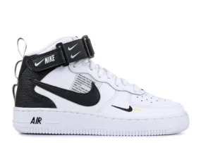 Nike AIR FORCE 1 MID LV8 GS 'WHITE BLACK', white