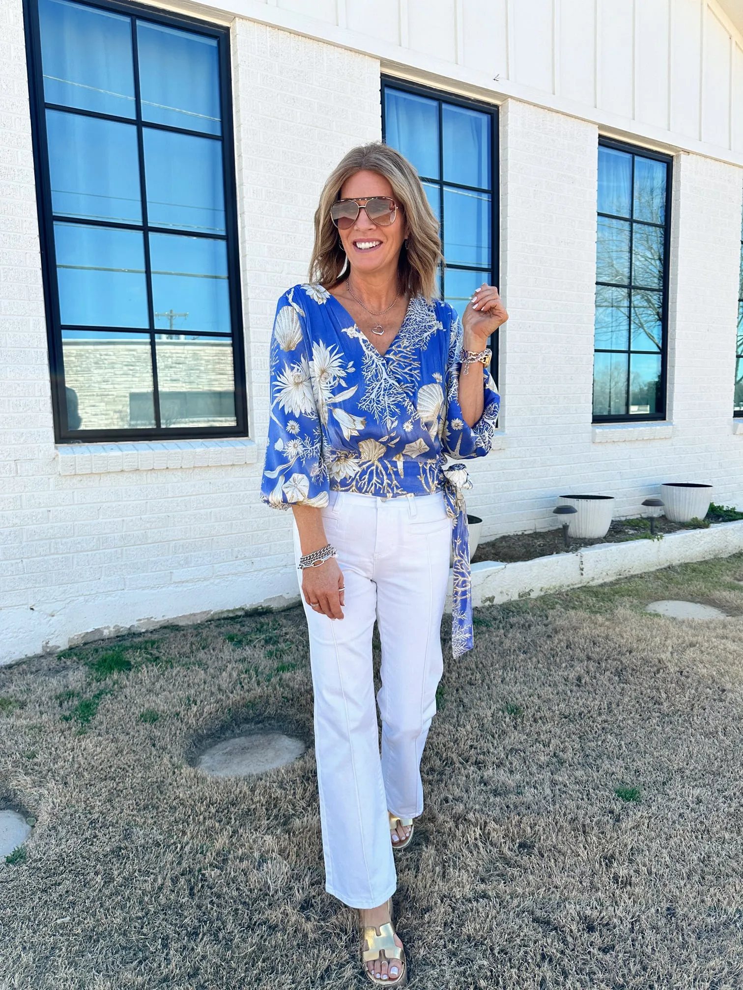 Seaside Wrap Front Blouse