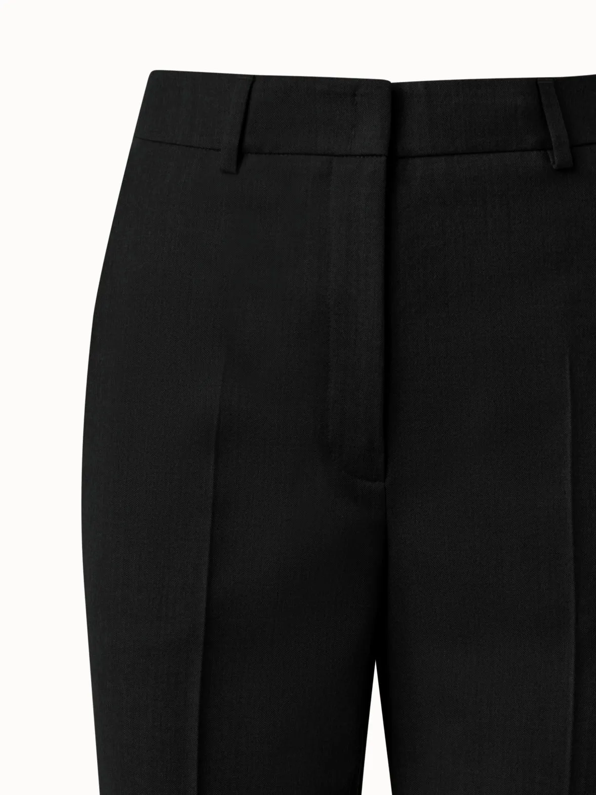 Tapered Flanellhose aus Woll-Stretch-Flanell